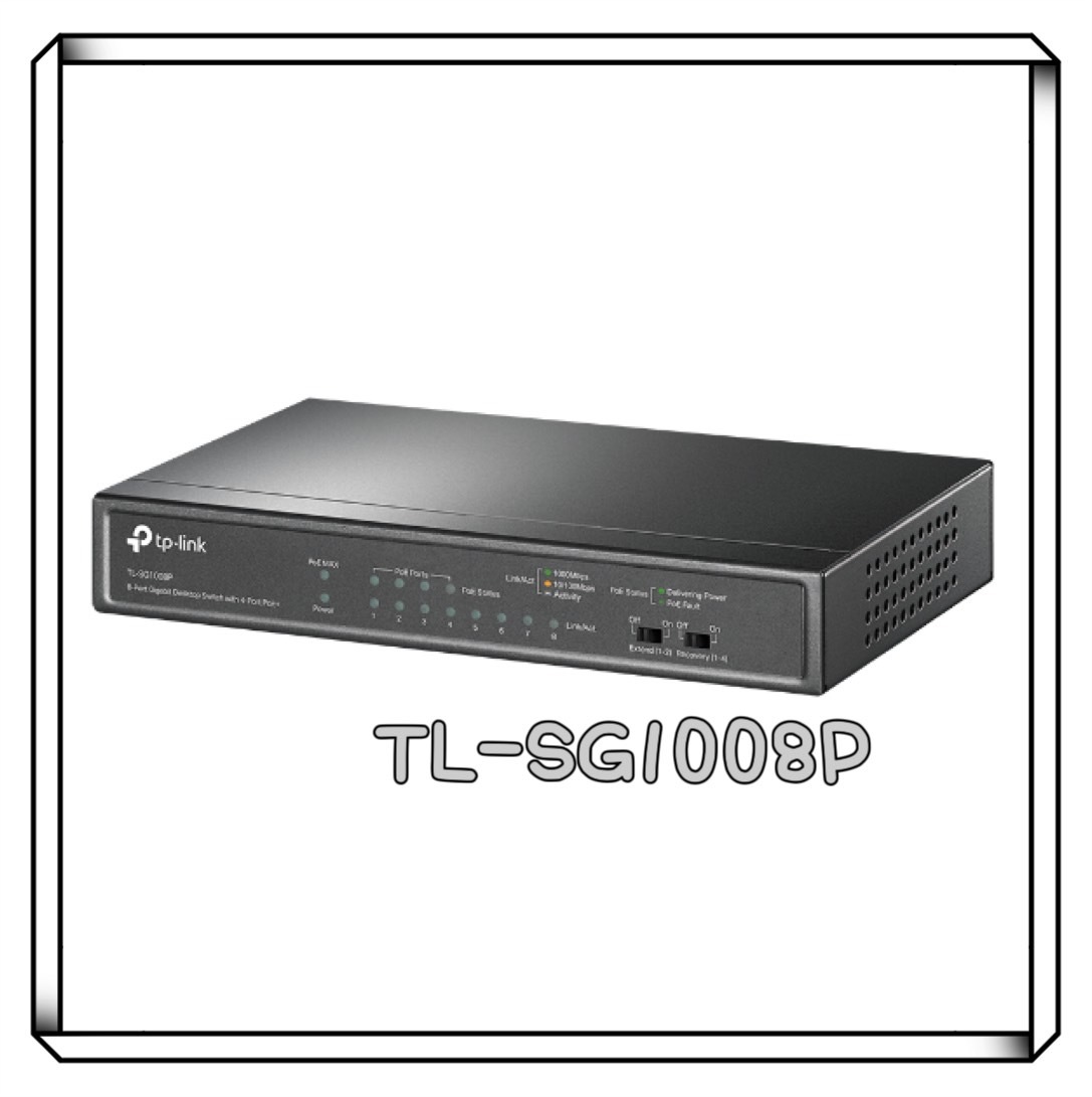 TP-LINK TL-SG1008P 8 埠 Gigabit 桌上型交換器 (含 4 埠 PoE)