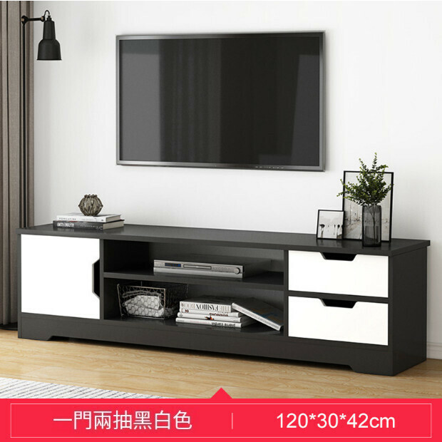 新款北歐現代簡約電視櫃（一門兩抽-黑白配120CM）