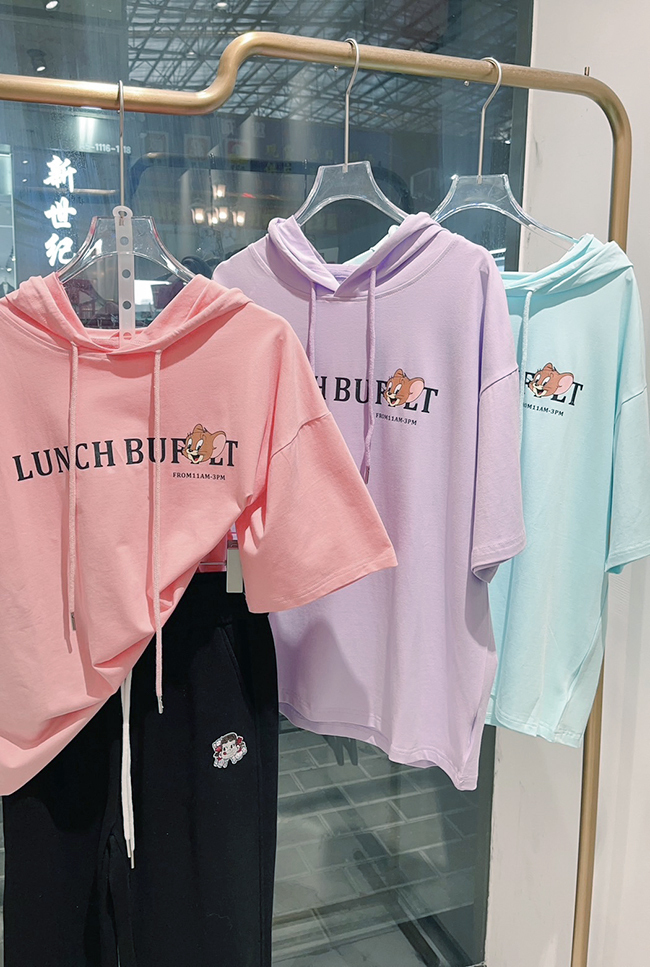 傑利鼠連帽減齡上衣-三色實拍