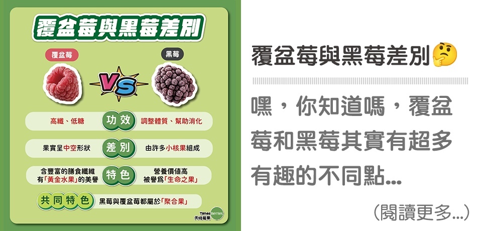 覆盆莓,黑莓,差別,花青素,冷凍莓果,天時莓果