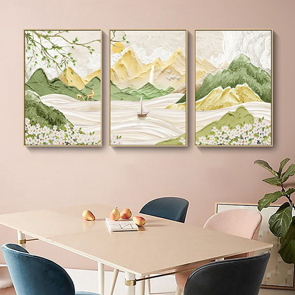 山峰雲霞無框掛畫