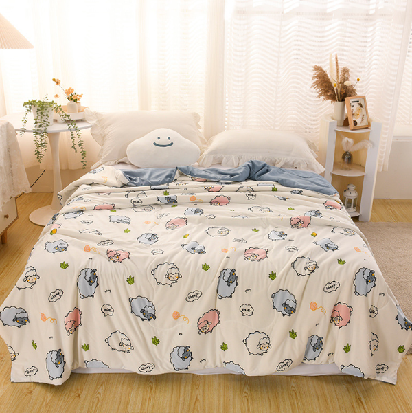 Hot Recommended Knitted Cotton Cartoon Summer Quilt (Sheep Meie [Infant and Pregnancy Quality, First Choice for Naked Sleeping]) (Size 150*200cm [Antibacterial-Anti-mite])