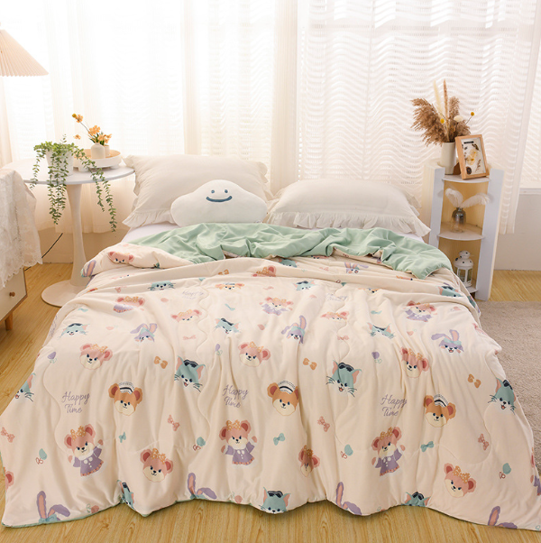 Hotly recommended knitted cotton cartoon summer quilt (cute bow [baby and pregnancy quality, first choice for sleeping naked]) (size 150*200cm [antibacterial-anti-mite])