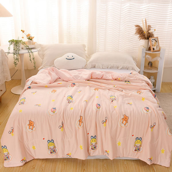 Hot recommended knitted cotton cartoon summer quilt (little girl [baby and pregnancy quality, first choice for sleeping naked]) (size 200*230cm [antibacterial-anti-mite])