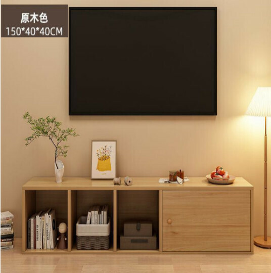 新款極簡電視機收納櫃（單門加寬原木色-150*40*40）