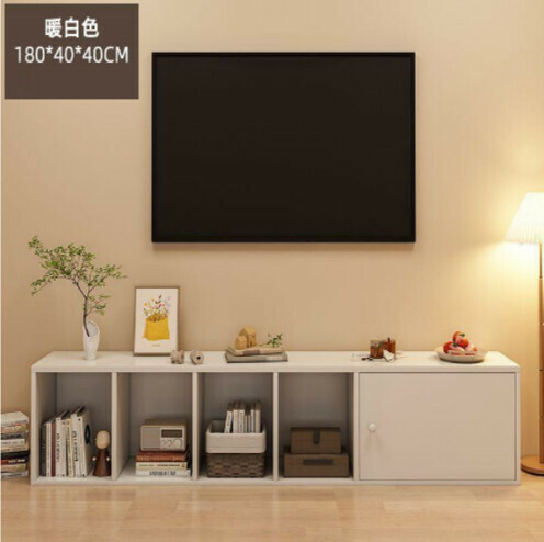 新款極簡電視機收納櫃（單門加寬暖白色-180*40*40）
