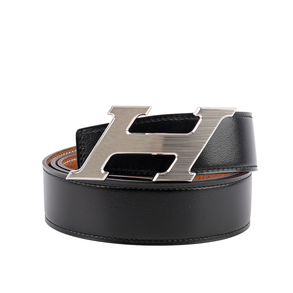 【Hermès】Speed H Logo 搭釦雙色雙面可用皮帶  90cm