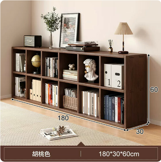熱推日式實木家具 電視櫃 床頭櫃 書櫃 組合櫃【180x30x60cm】12格胡桃色