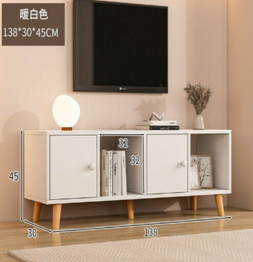 新款極簡電視機收納櫃（兩門帶腿暖白色-138*30*45）