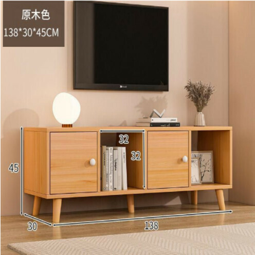 新款極簡電視機收納櫃（兩門帶腿原木色-138*30*45）