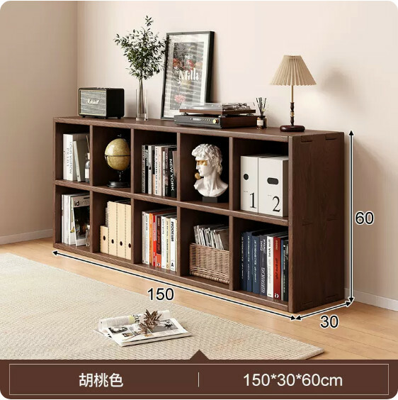 熱推日式實木家具 電視櫃 床頭櫃 書櫃 組合櫃【150x30x60cm】10格胡桃色