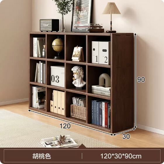 熱推日式實木家具 電視櫃 床頭櫃 書櫃 組合櫃【120x30x90cm】12格胡桃色