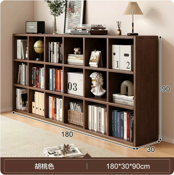 熱推日式實木家具 電視櫃 床頭櫃 書櫃 組合櫃【180x30x90cm】18格胡桃色