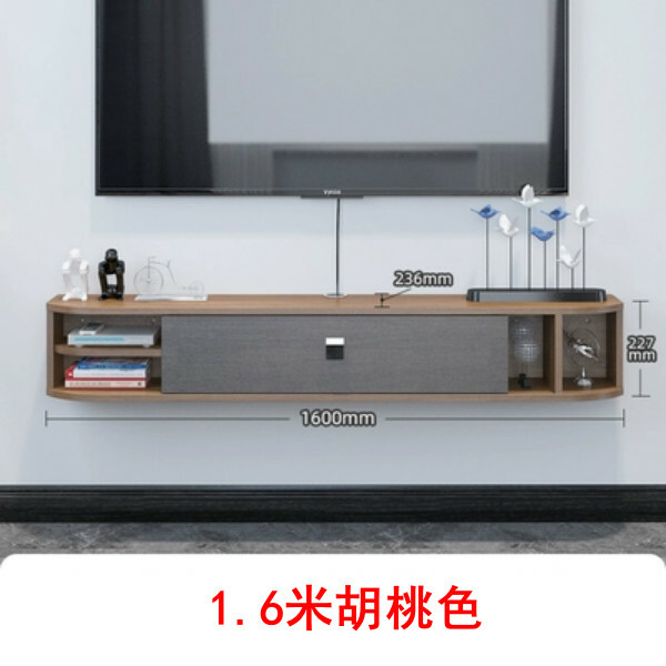 熱推悬掛傢俬 電視櫃 地櫃 厨房吊櫃 浴室吊架 【1.6米胡桃色】