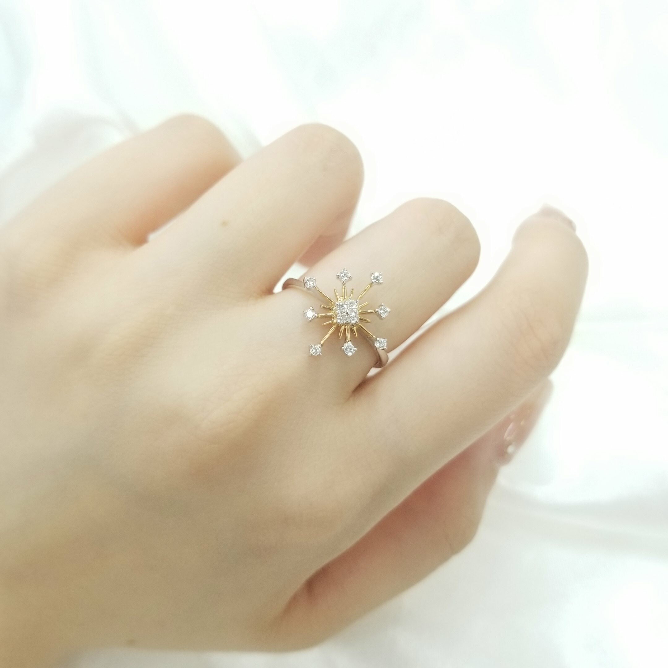 全新18K金14份鑽石戒指