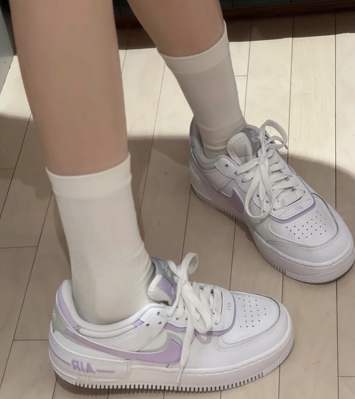 Nike Air Force 1 Low Shadow 淺紫白