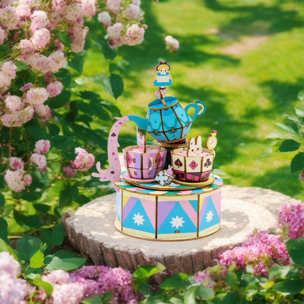 Jigzle Plywood Musical Box Playground-Rotating Coffee Cup