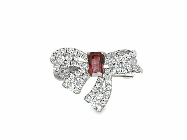 TJ669蝴蝶結紅碧璽戒指