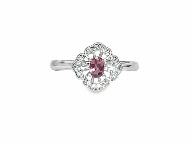 TJ676粉花花碧璽戒指