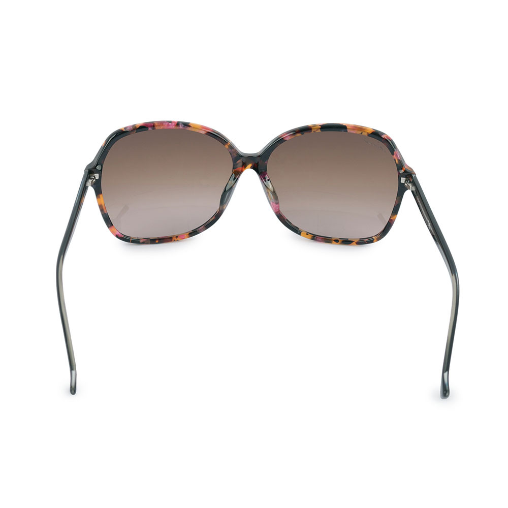 【GUCCI】GG Logo 粉橘色玳瑁花紋墨鏡(黑色) GU46000017