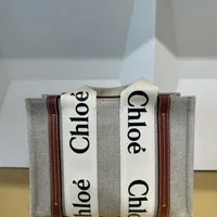 [S] CHLOE CHC22AS397I2690U SMALL TOTE WITH STRAP,WHITE/BROWN, 7613386448101 (SCE13)