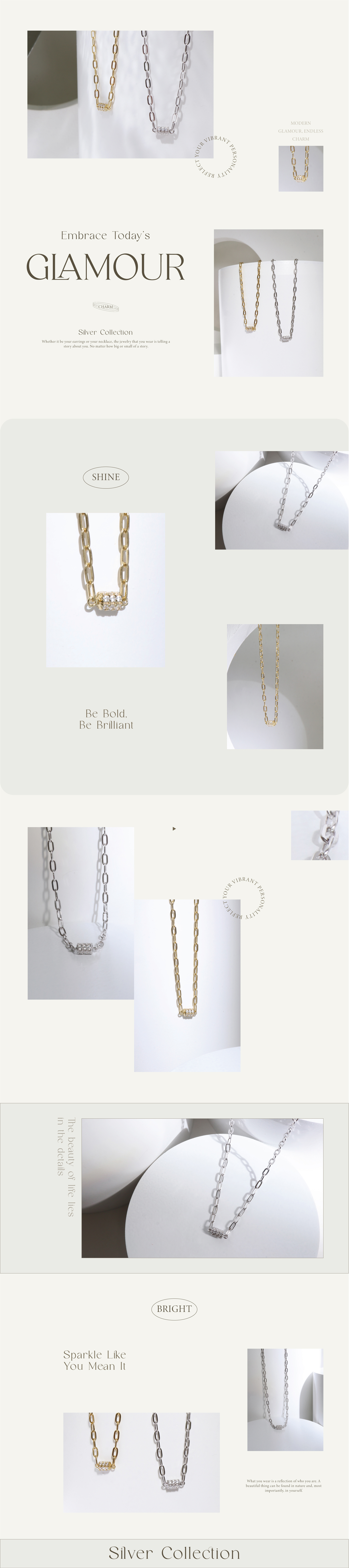 Galaxy 滾輪鑲鑽項鍊|Miestilo Jewelry設計師輕珠寶品牌|舒飾質感每一刻