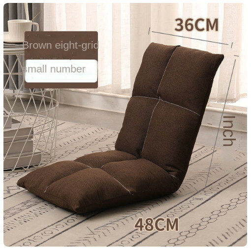 Hot Recommended Folding Recliner Leisure Lazy Sofa Tatami Back Chair (48x48x36cm) Dark Brown Cross Model Small