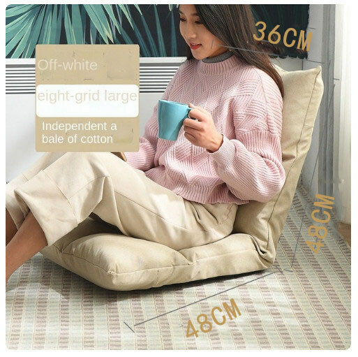 Hot Recommended Folding Recliner Leisure Lazy Sofa Tatami Back Chair (48x48x36cm) Gray White Cross Small Size