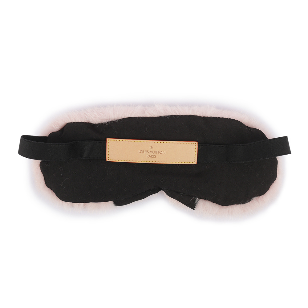 【Louis Vuitton / LV】Monogram 標誌水貂毛眼罩(粉色) R97454