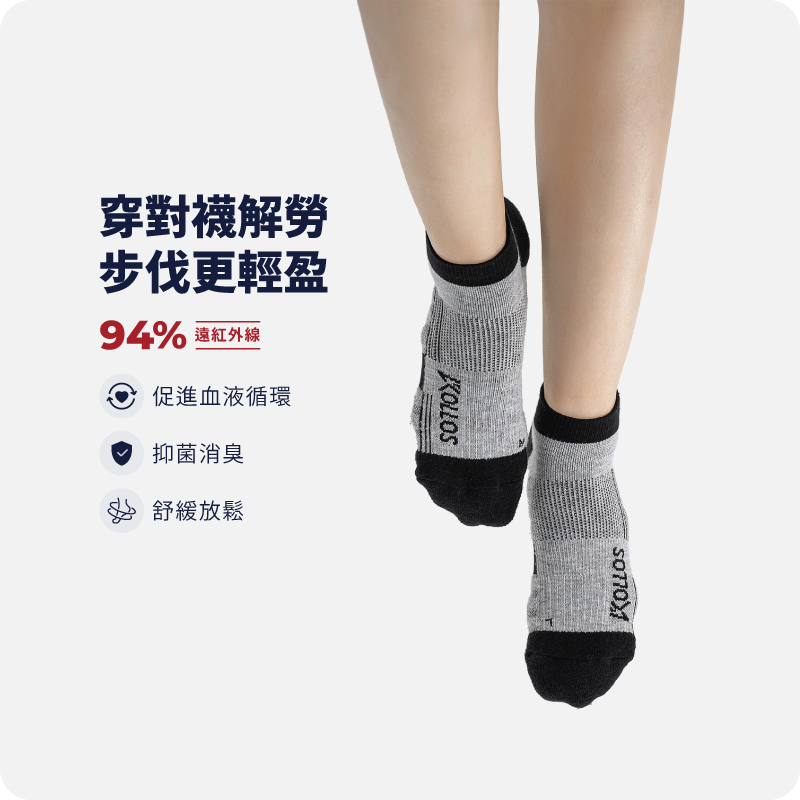 護芯襪-低筒款-灰