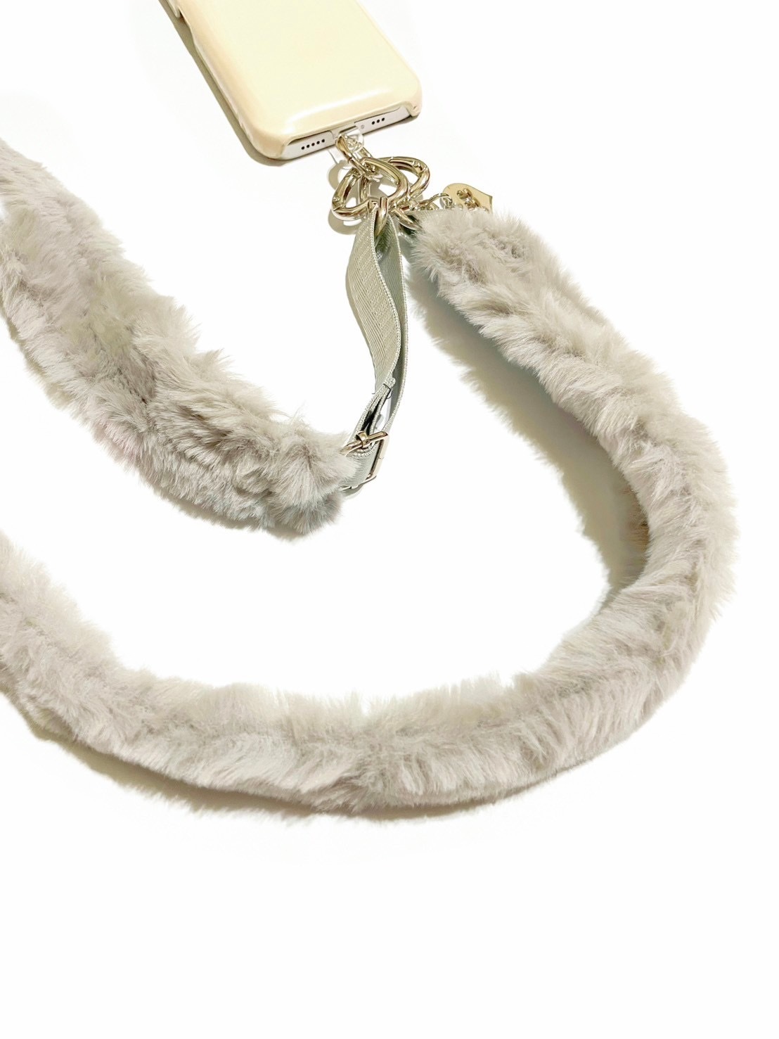 JCC 灰色毛毛背帶