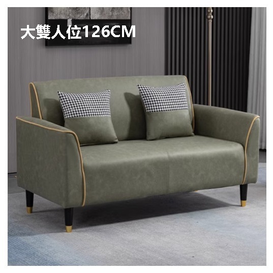New fabric sofa [olive green yellow] [technical cloth] (large double seat 126CM (comes with two pillows)
