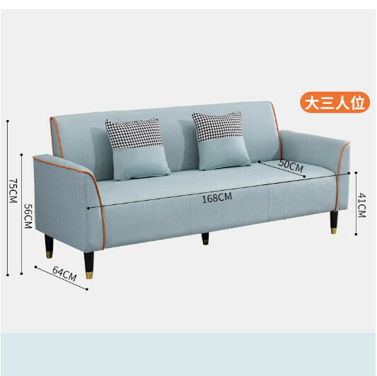 New fabric sofa (3-seater 168CM (comes with two pillows) (multiple colors available) (please contact customer service to confirm the delivery color after placing the order)