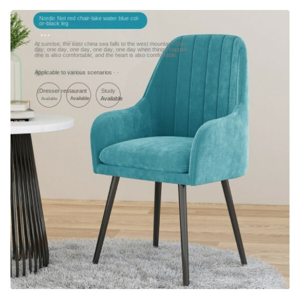Hotly recommended Nordic chair, office chair, dining chair, cafe chair [Special offer, small flaws] **Mind taking pictures** (Pink blue + black feet)
