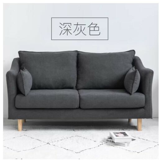 New fabric sofa [dark gray, fully removable and washable] (double space 125cm (comes with two waist pillows)