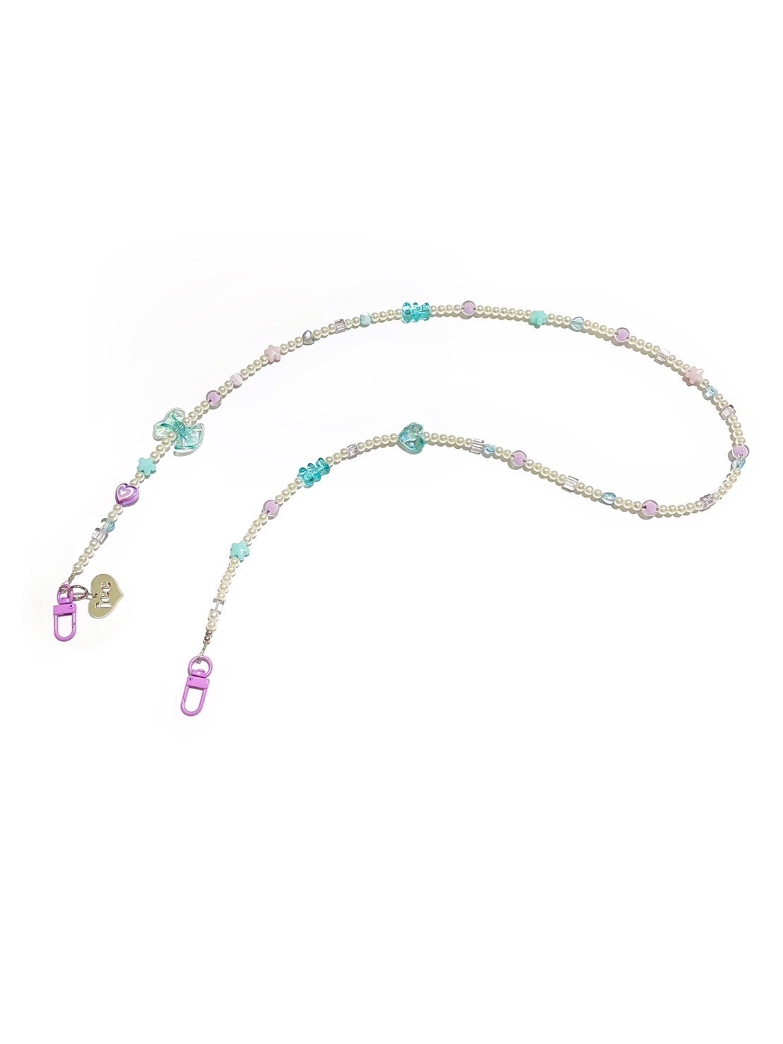 JCC 藍紫蝴蝶結珍珠背帶