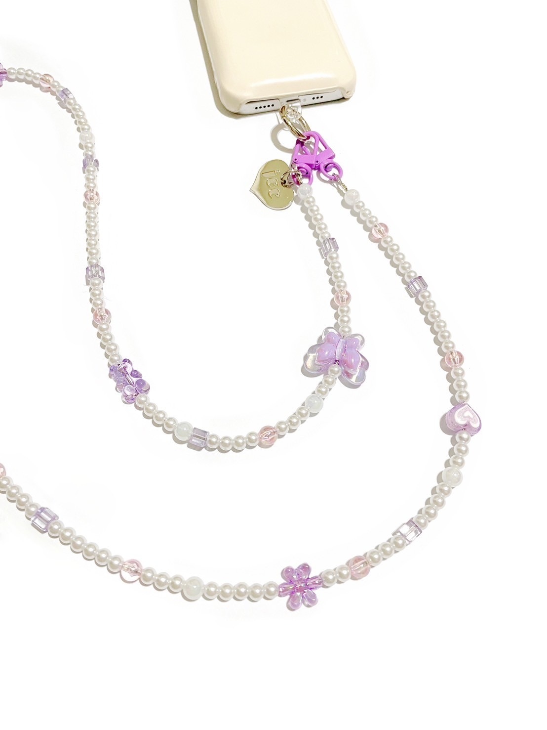 JCC 紫色花園蝴蝶珍珠背帶