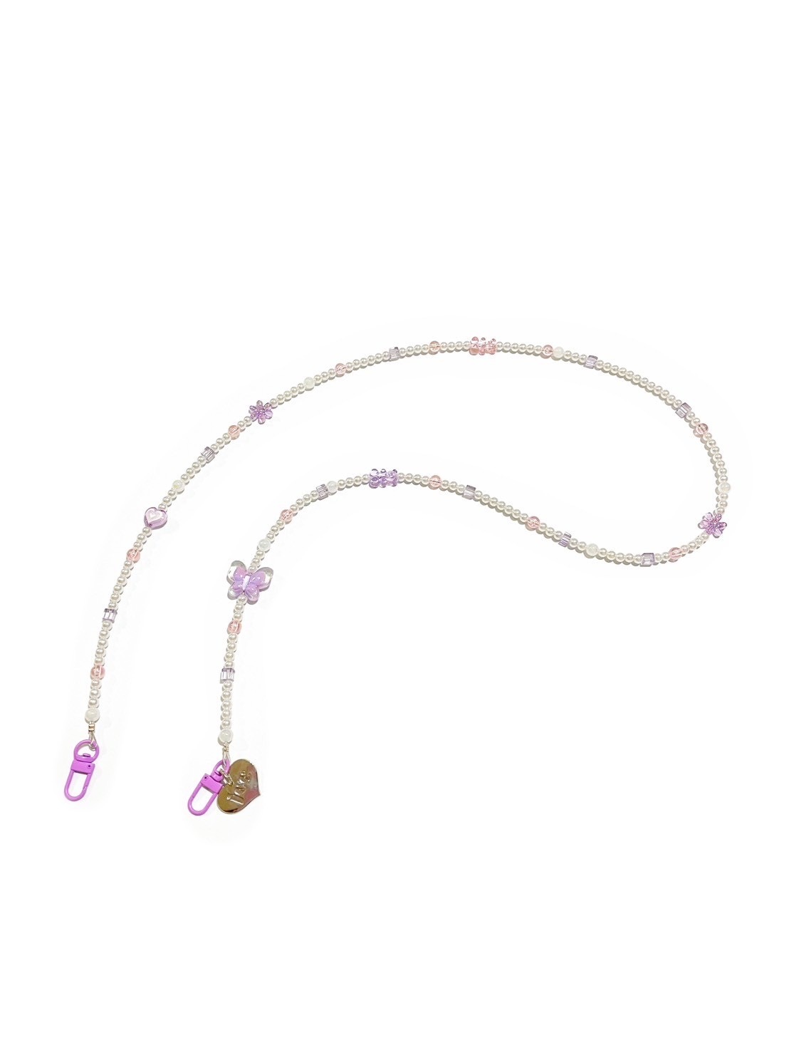 JCC 紫色花園蝴蝶珍珠背帶