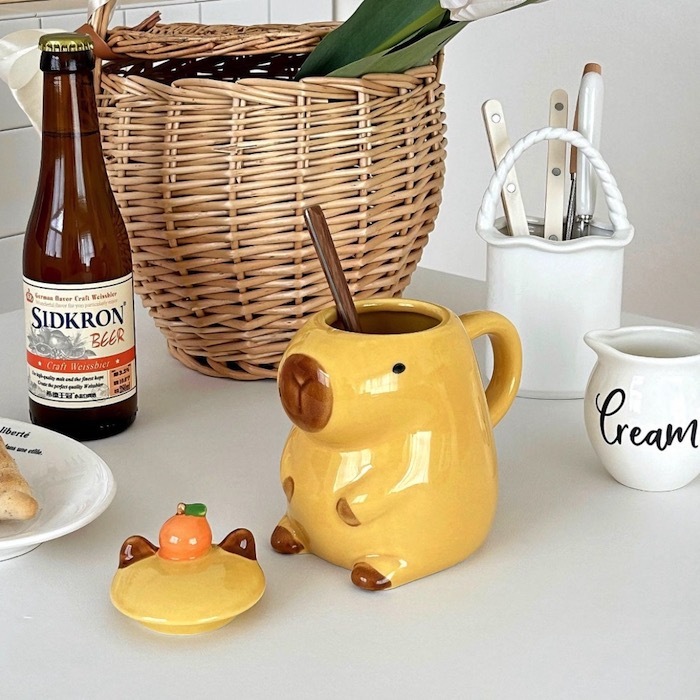 《52336》水豚君馬克杯杯(有蓋子喔)450ml