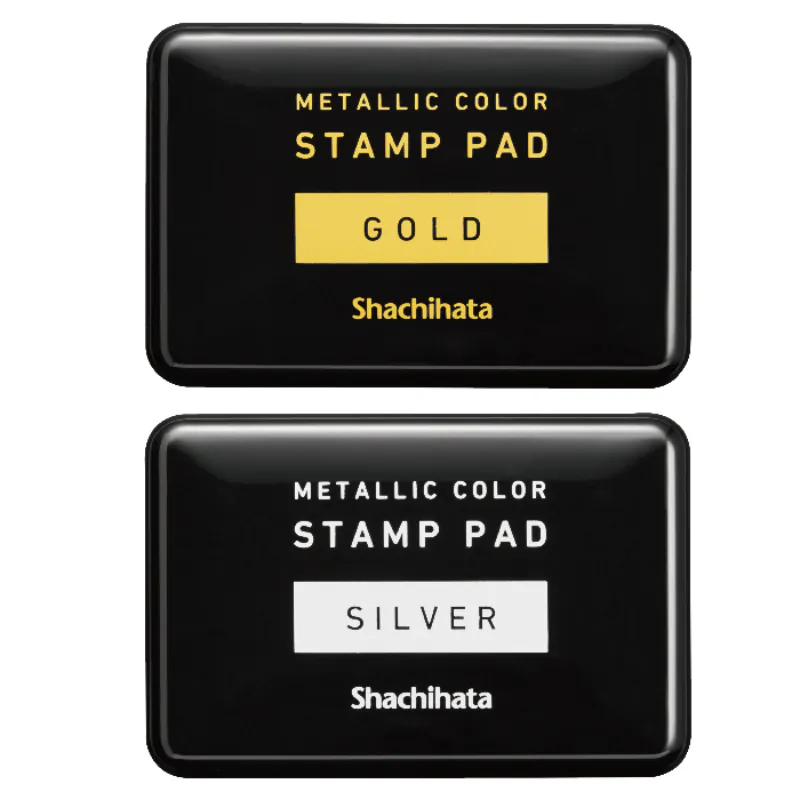 Metallic color stamp pad (Gold/Silver) / Shachihata / JAPAN