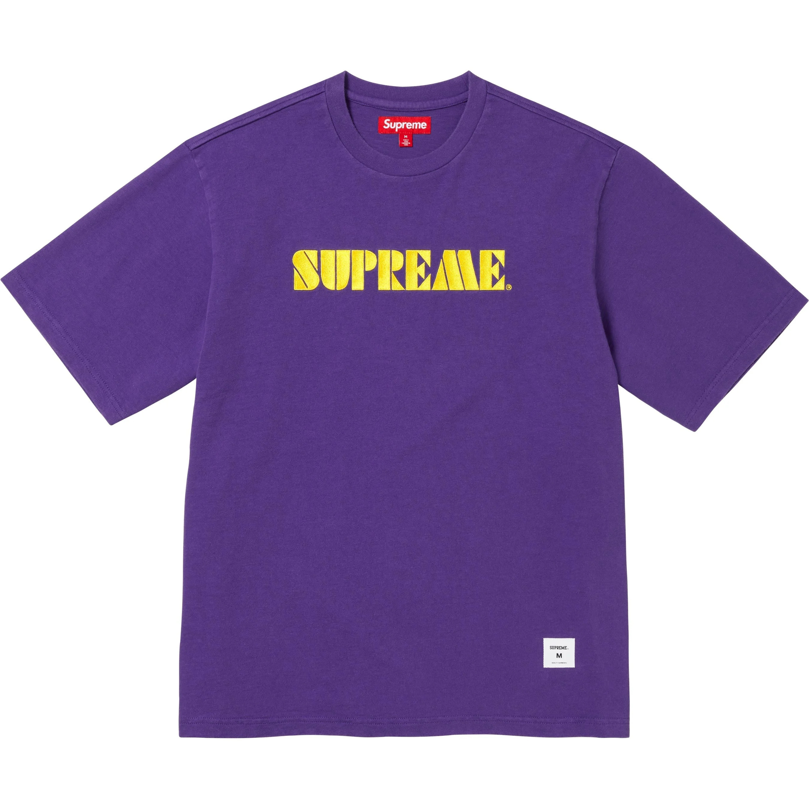 SUPREME STENCIL EMBROIDERED S/S TOP - BLACK