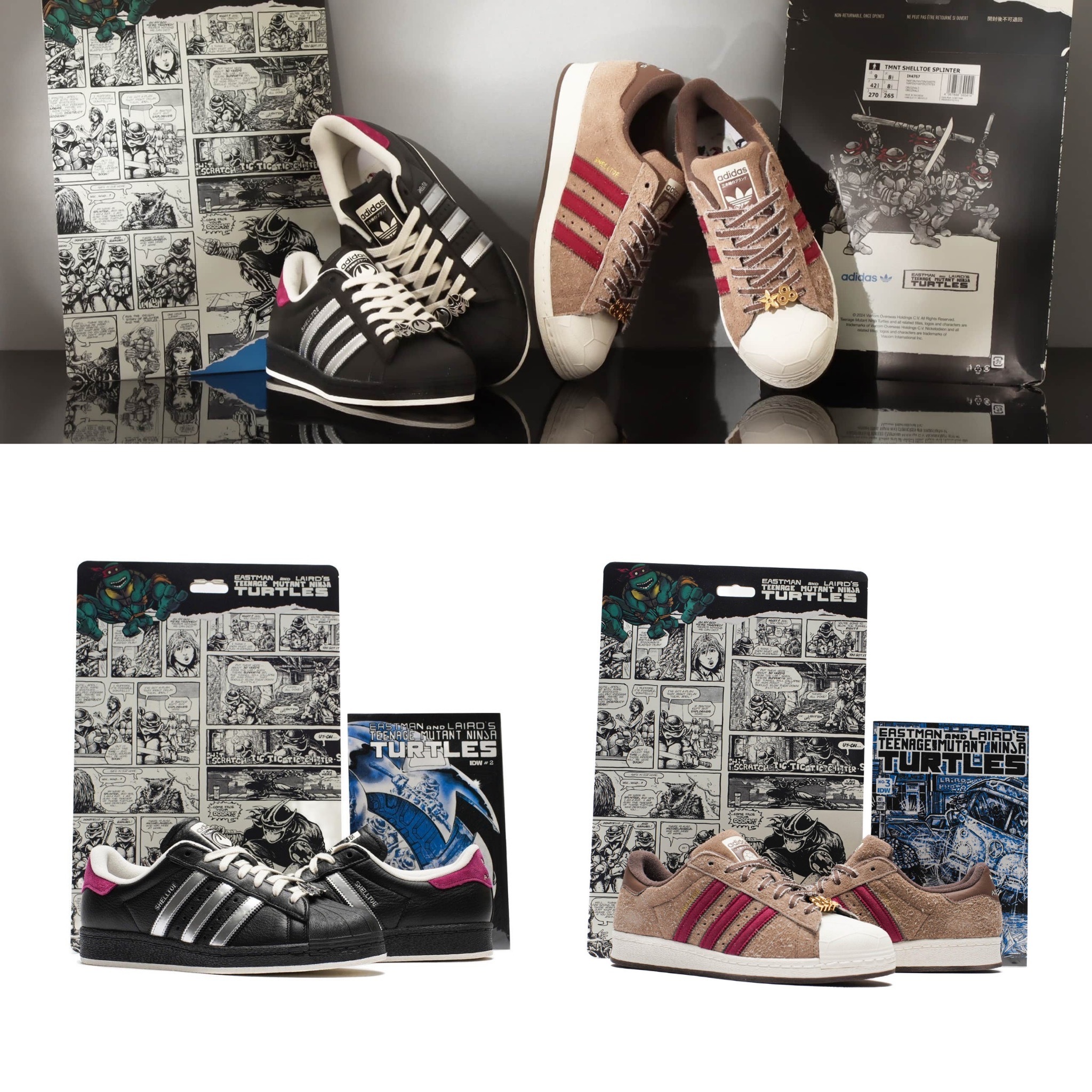 NICEDAY 代購 Adidas Superstar Shelltoe 忍者龜 聯名 Shredder 許瑞德 Splinter 史林特 邪惡武士 忍者師父 黑銀 棕紅 歐美限定 貝殼鞋