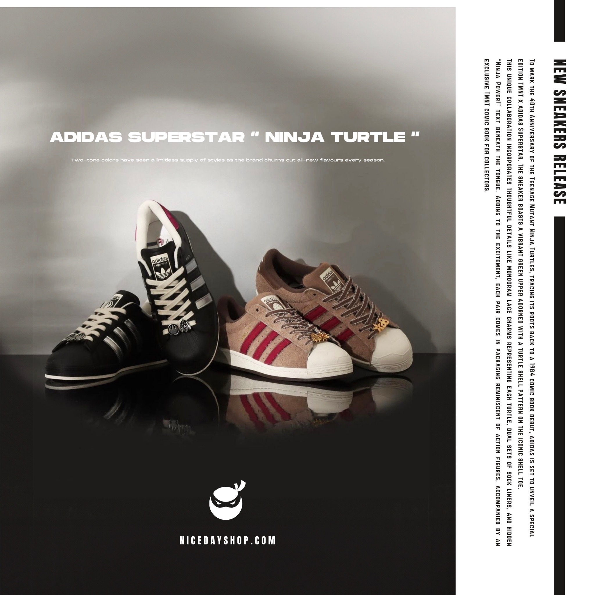NICEDAY 代購 Adidas Superstar Shelltoe 忍者龜 聯名 Shredder 許瑞德 Splinter 史林特 邪惡武士 忍者師父 黑銀 棕紅 歐美限定 貝殼鞋