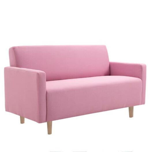 Popular fabric sofa [pink] (double space 110cm (free two pillows)