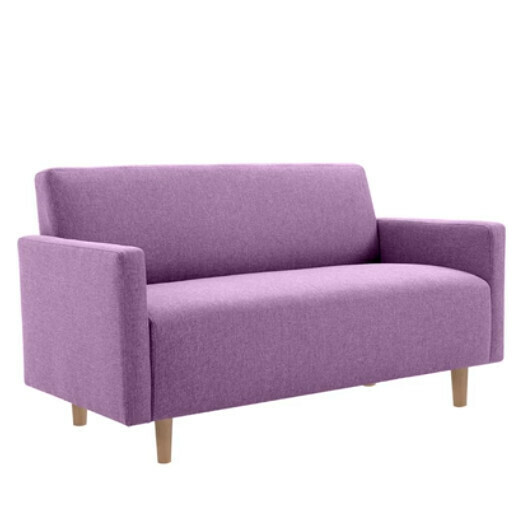 Popular fabric sofa [onion purple] (double space 110cm (free two pillows)