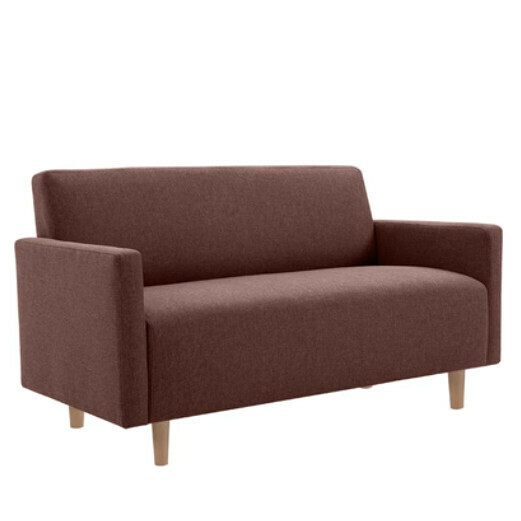Popular fabric sofa [brown] (double space 110cm (comes with two pillows)