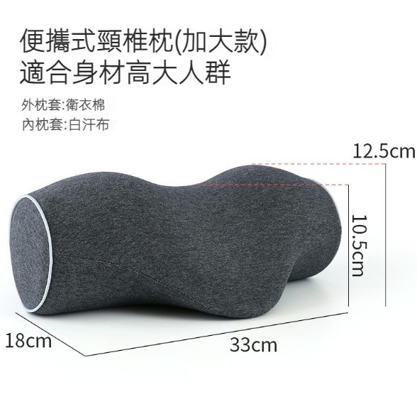 Hot recommended portable memory foam neck pillow (black and gray extra large model)