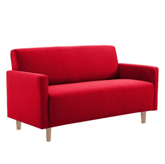 Popular fabric sofa [burgundy red] (double space 110cm (free two pillows)