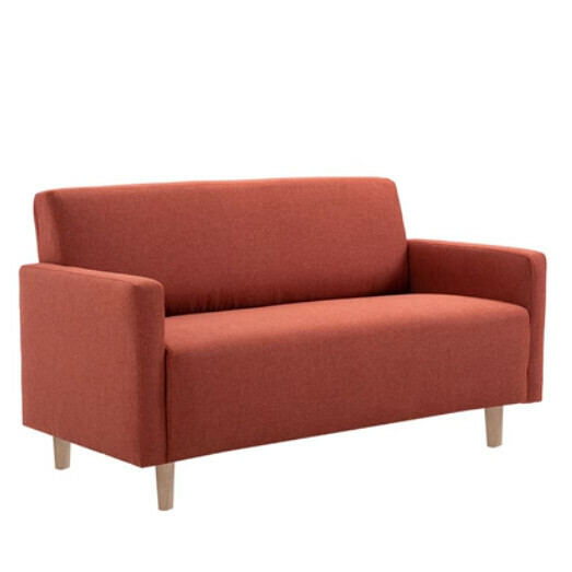 Popular fabric sofa [orange red] (double space 110cm (free two pillows)