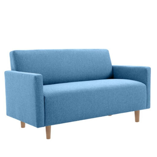 Popular fabric sofa [sky blue] (double 110cm (free two pillows)